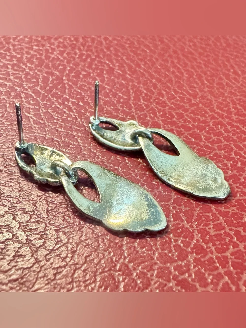 Vintage Sterling Silver Marcasite Drop Earrings